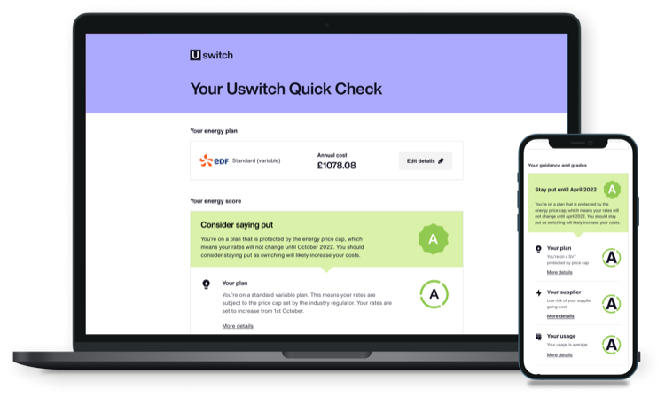 The Quick Checker shown on laptop and mobile