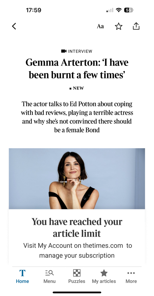 Article limit blocker over an article